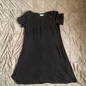 Casual Black T-Shirt Dress